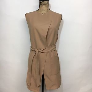 Mario Serrani Sleveeless Tie Jacket Vest Sz L **